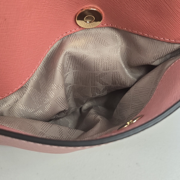 MICHAEL KORS Ava Peach Pink Saffiano Leather Satchel Bag Purse Authentic EUC! - Picture 7 of 12